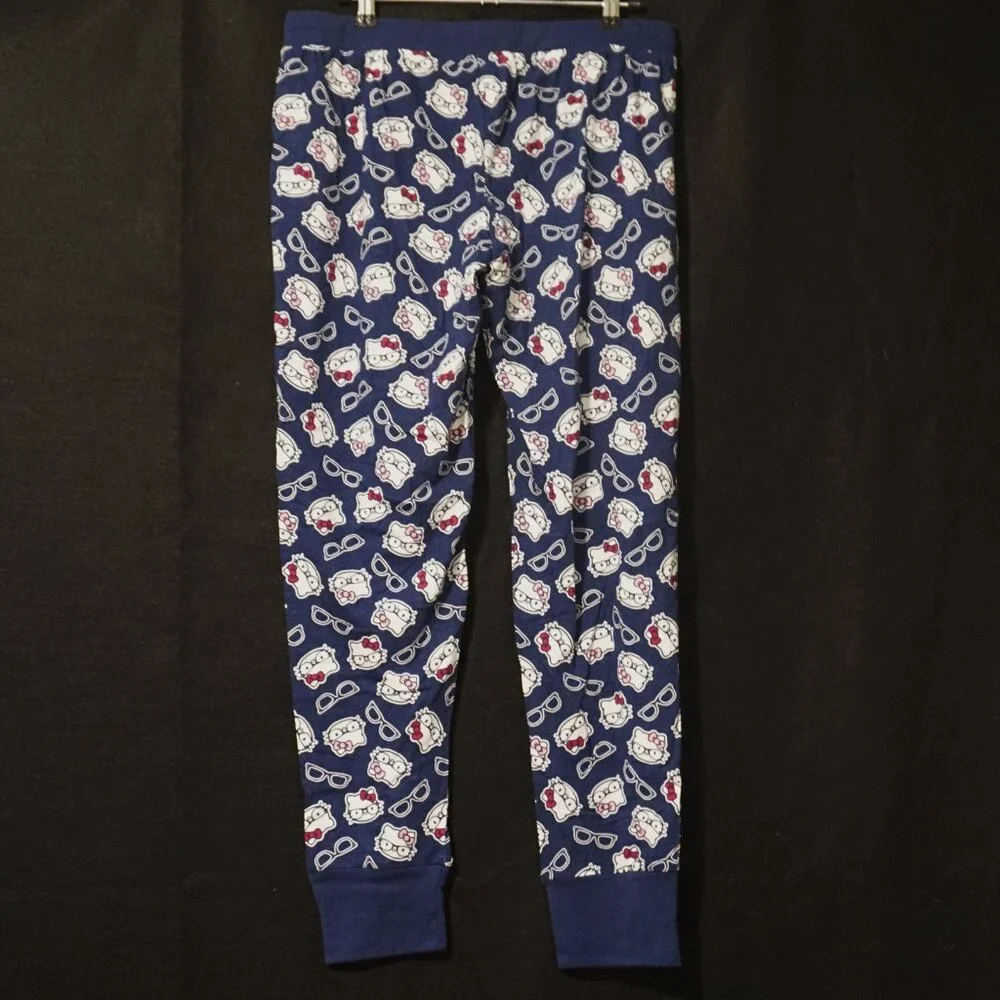 Hello Kitty Navy Blue Lounge Pants Junior’s Large - Picture 3 of 4